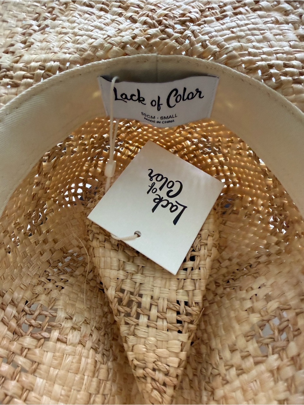 lack of color sundance tan straw raffia cowboy fedora crown summer sun hat small - Picture 6 of 6